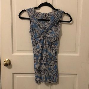 Blue and white - mesh blouse - size SM